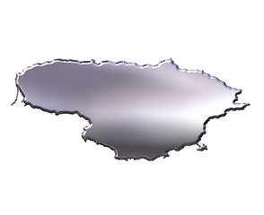 Image showing Lithuania 3D Silver Map