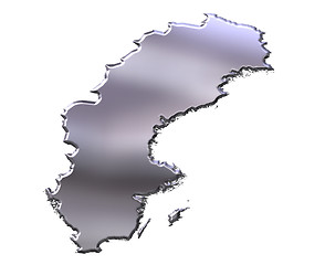 Image showing Sweden 3D Silver Map