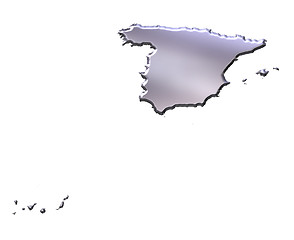 Image showing Spain 3D Silver Map