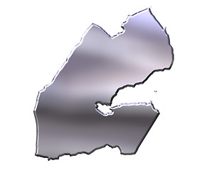 Image showing Djibouti 3D Silver Map