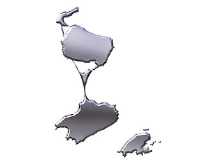 Image showing Saint Pierre and Miquelon 3D Silver Map