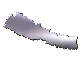 Image showing Nepal 3D Silver Map