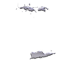 Image showing Virgin Islands 3D Silver Map