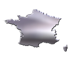 Image showing France 3D Silver Map