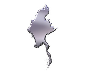 Image showing Myanmar 3D Silver Map