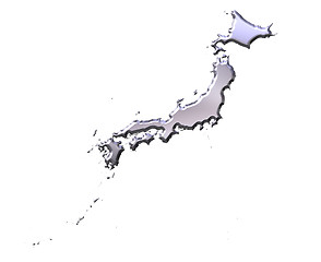 Image showing Japan 3D Silver Map