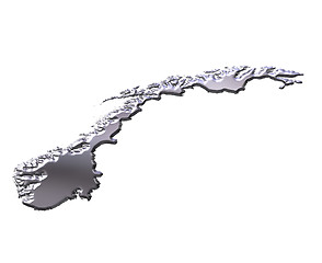 Image showing Norway 3D Silver Map