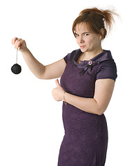 Image showing Beautiful woman with ball