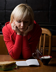 Image showing girl in cafe