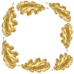 Image showing Golden Oak Leaf Frame