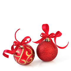 Image showing Festive Christmas Baubles