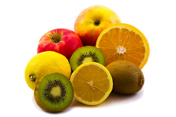 Image showing Fruits isolated on white background