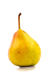 Image showing One yellow pear isolated on white