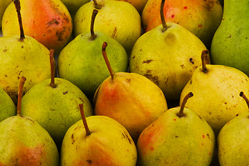 Image showing Background from yellow and green pears