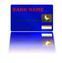 Image showing Blue Credit Card Reflection