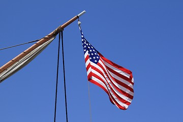 Image showing USA flag sail ship