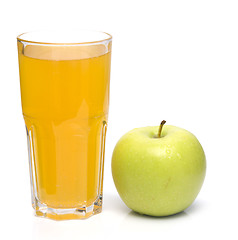 Image showing orange juice and green apple