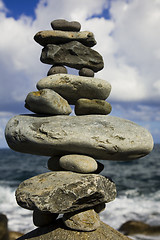 Image showing Stone Stack on the Shore