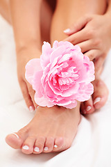 Image showing beautiful feet and hands