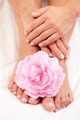 Image showing beautiful feet and hands