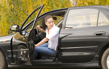 Image showing woman in car