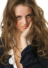 Image showing beautiful girl with curlings hairs