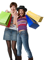 Image showing girls with purchases