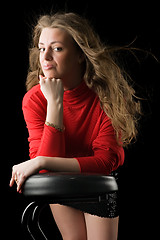 Image showing sensual girl on a black background