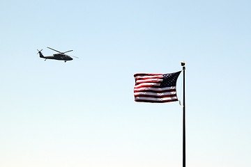 Image showing usa flag helicopter