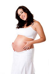 Image showing Pregnant woman holding belly