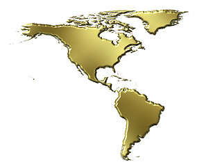 Image showing America 3d Golden Map