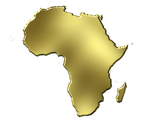 Image showing Africa 3d Golden Map