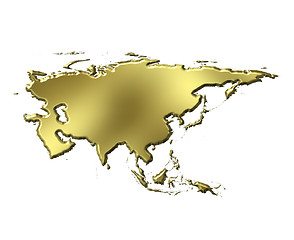 Image showing Asia 3d Golden Map