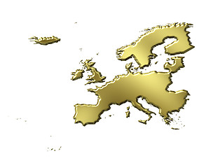 Image showing Europe 3d Golden Map