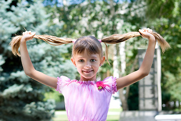 Image showing The girl with hair