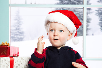 Image showing Boy with christmas gift