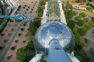 Image showing View from the top of Atomium in Brussels 