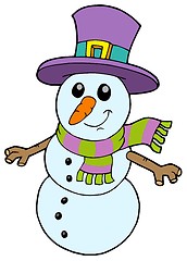 Image showing Cute cartoon snowman