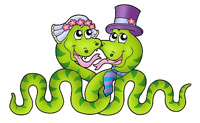 Image showing Wedding with cute snakes
