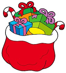 Image showing Christmas bag with gifts