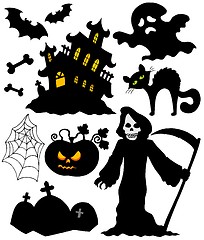 Image showing Set of Halloween silhouettes