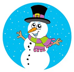 Image showing Cartoon snowman