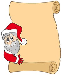 Image showing Parchment with lurking Santa Claus