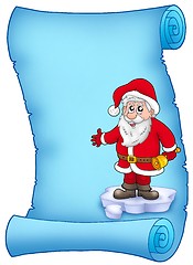 Image showing Blue parchment with Santa Claus 1