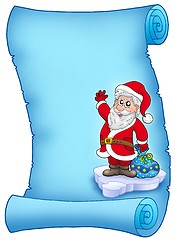 Image showing Blue parchment with Santa Claus 2