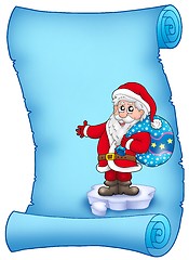 Image showing Blue parchment with Santa Claus 3