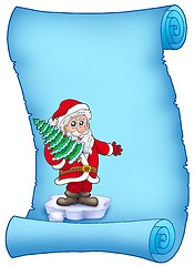 Image showing Blue parchment with Santa Claus 4