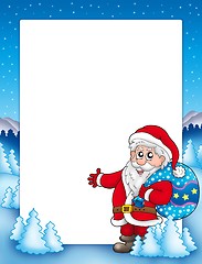 Image showing Christmas frame with Santa Claus 1