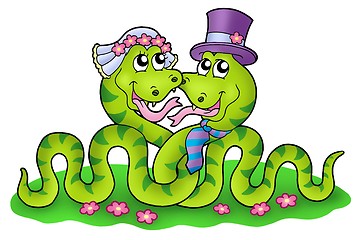 Image showing Wedding image with cute snakes