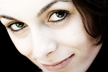 Image showing Woman with green eyes